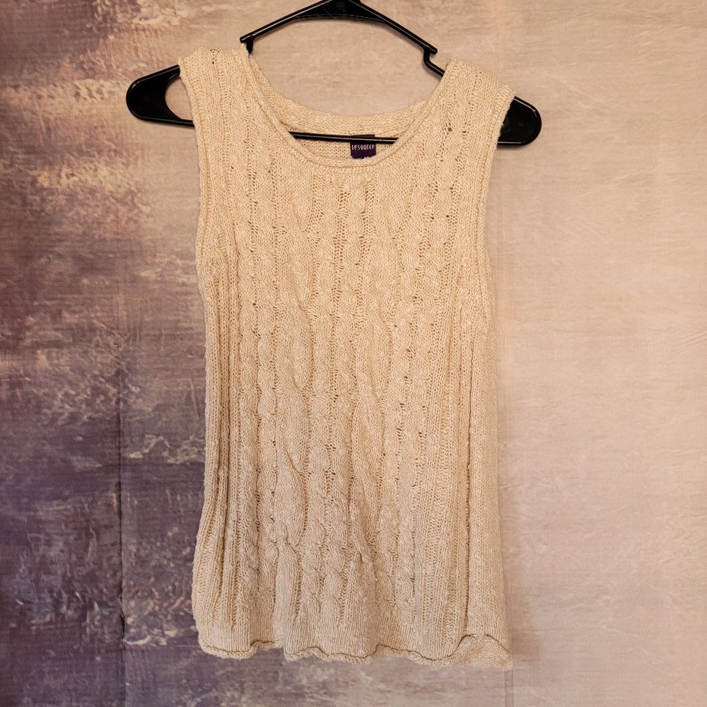 Resource Knitted Sweater/Vest Light Tan Size Medium